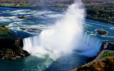 aerial view of horseshoe falls niagara falls