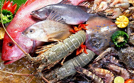 Обед свежими дарами моря