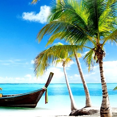 Boat-Tropical-Beach-Wallpaper