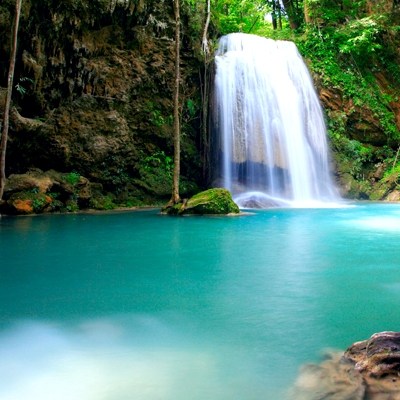waterfall-stream-water-pond-trees-greenery-nature